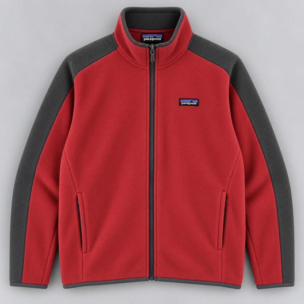 Patagonia Mens XL Synchilla Fleece Jacket Red Gray Full Zip Like New
